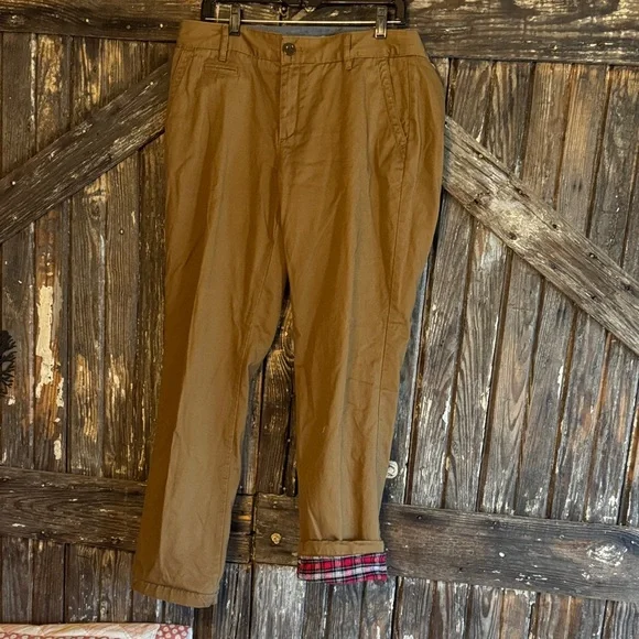 Eddie Bauer Women's Flannel lined Boyfriend Relaxed fit Pants - Picture 1 of 8